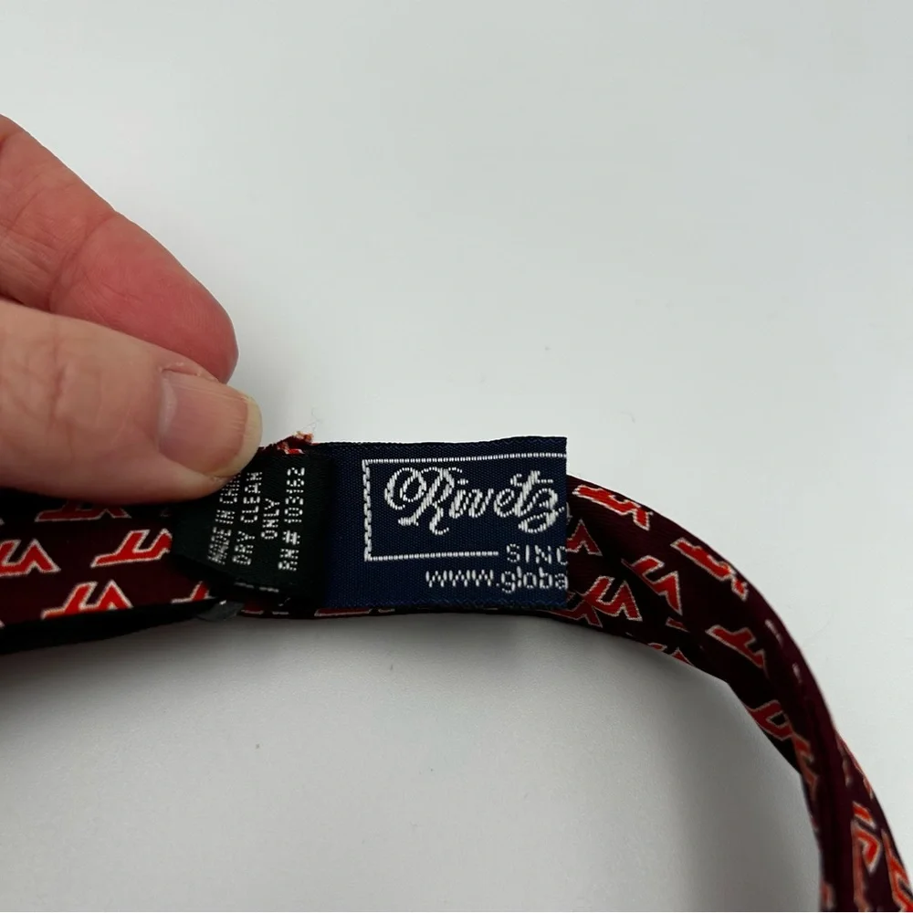 Virginia Tech 100% Silk Bow Tie Hokies VT Logo College Self-Tie Rivetz of Boston